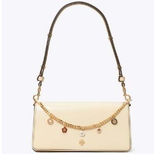 Tory Burch Emerson Convertible Shoulder Bag- White Patent Calf Leather
